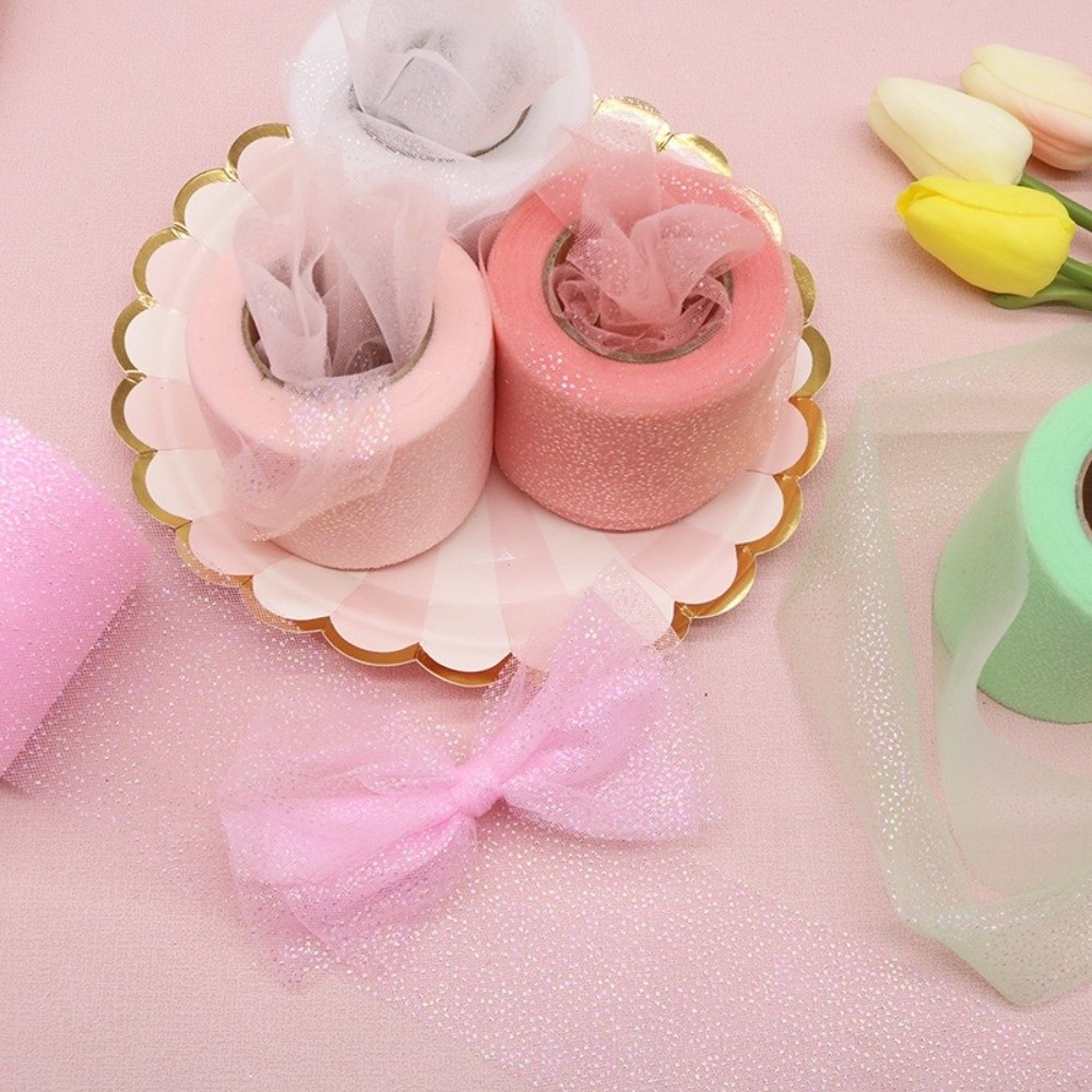 Ribbon Organza Roll - 6CM 25 Yards Kristall-Pailletten-Bänder Organza DIY