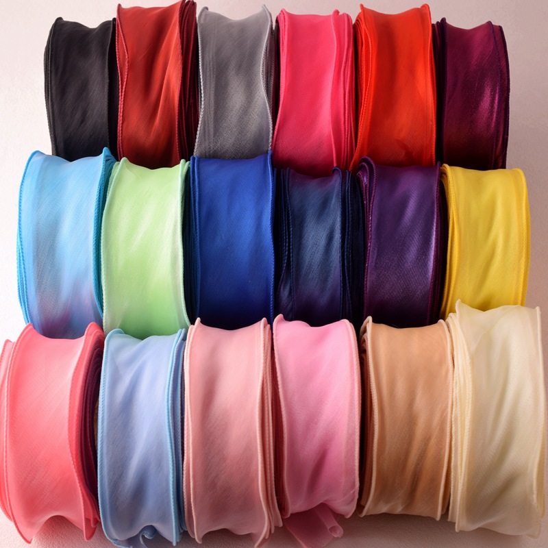 Ribbon Organza Roll - Satin Organza Band Regenbogen Stoff Tüll