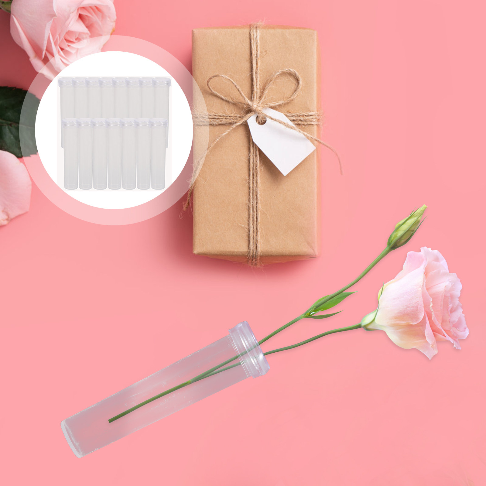 Longs Florist Supply - 50 Stück Transparente Blumenwasserschläuche, Premium-Kunststoff-Nährstoffschläuche für