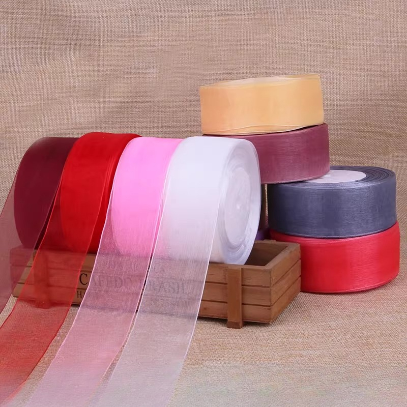 Ribbon Organza Roll - 40mm Weißes Organza-Band 45 Meter/Rolle DIY