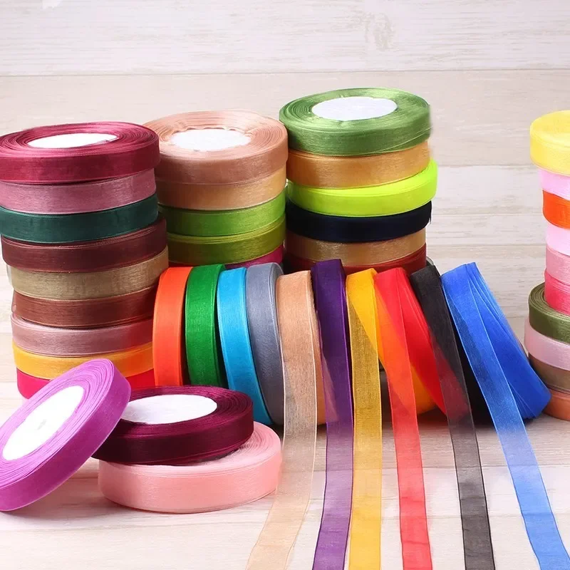 Ribbon Organza Roll - 15mm 50 Yards/Rolle Organza-Bänder Geschenk Hochzeit