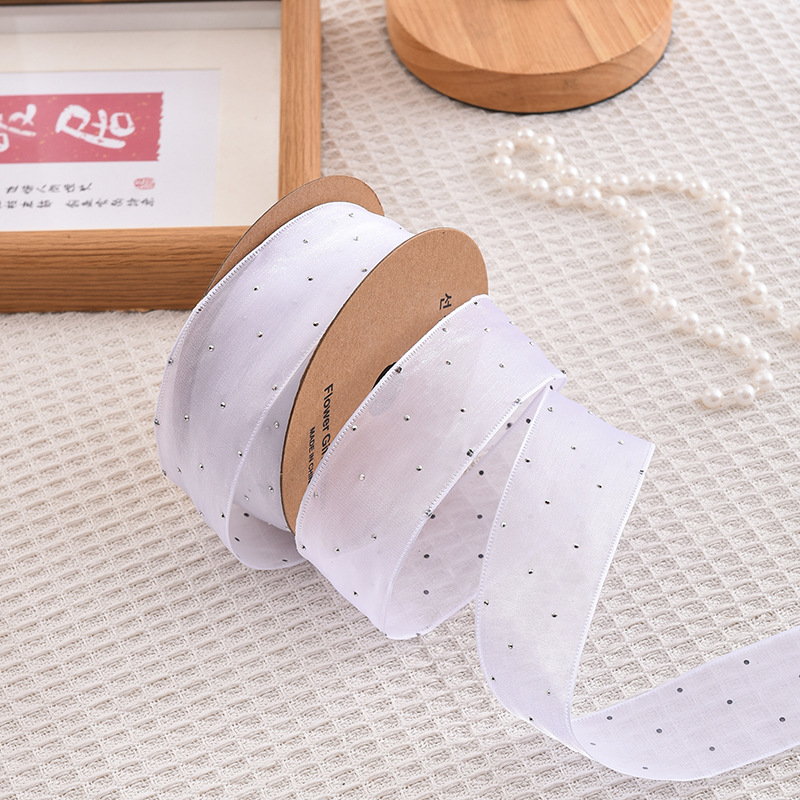 Ribbon Organza Roll - 20Yards Rolle 4cm Strass Seiden bänder