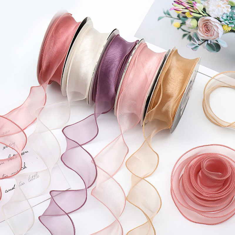 Ribbon Organza Roll - 9Meter/Rolle transparente Seidenband Satin bänder für