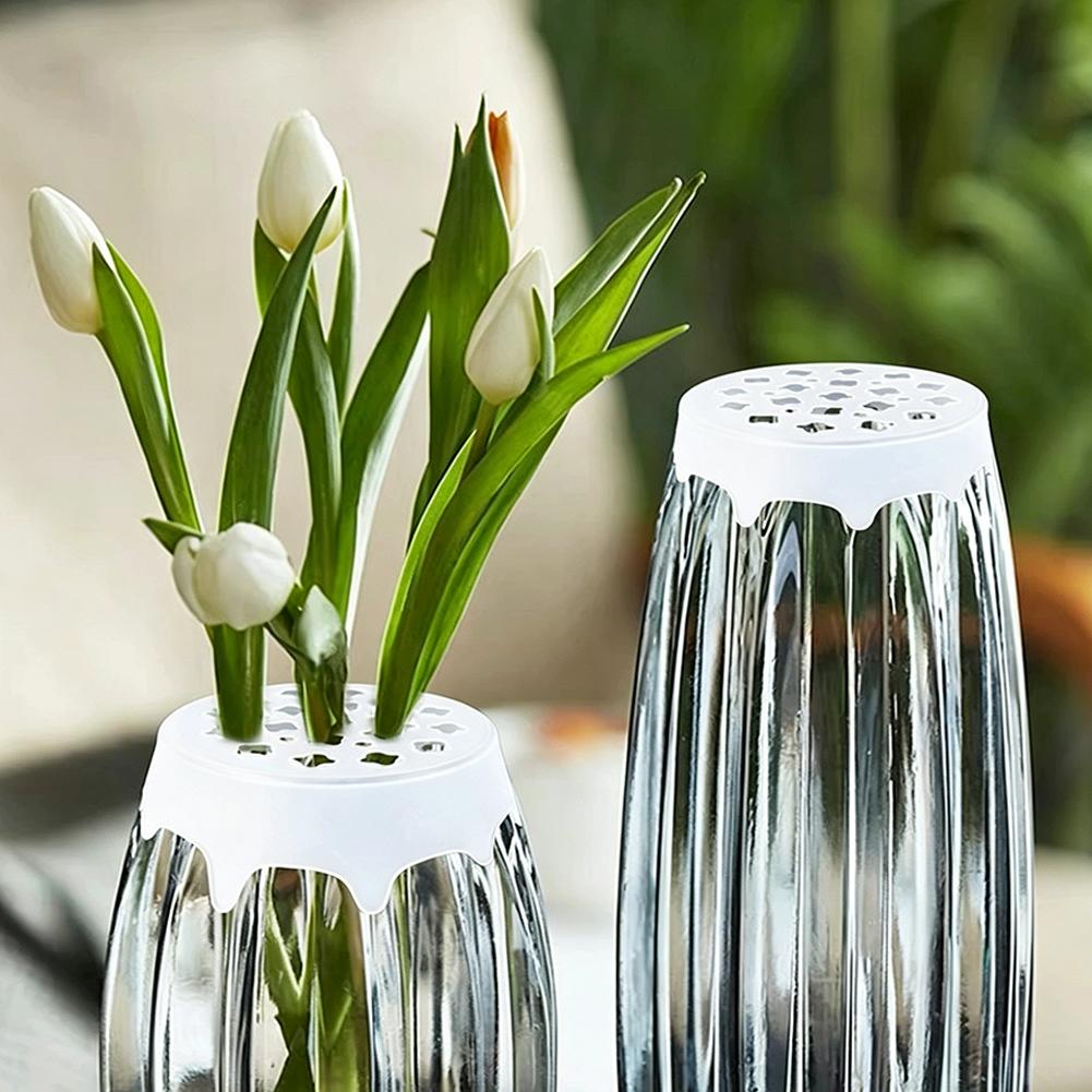 Florist Supp - Blumenhalter aus Silikon, Halbtransparentes Blumenarrangement-Gitter, Spiral-Ikebana-Stielhalter