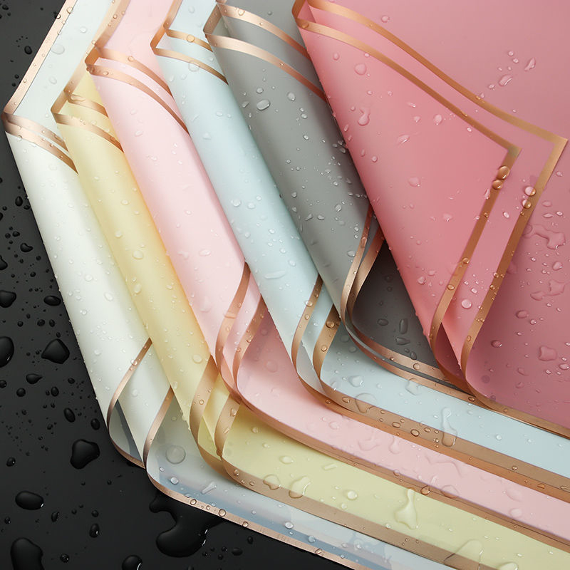Florist Supply Paper - 10 teile/satz Wasserdicht Gold Grenze Blumenstrauß