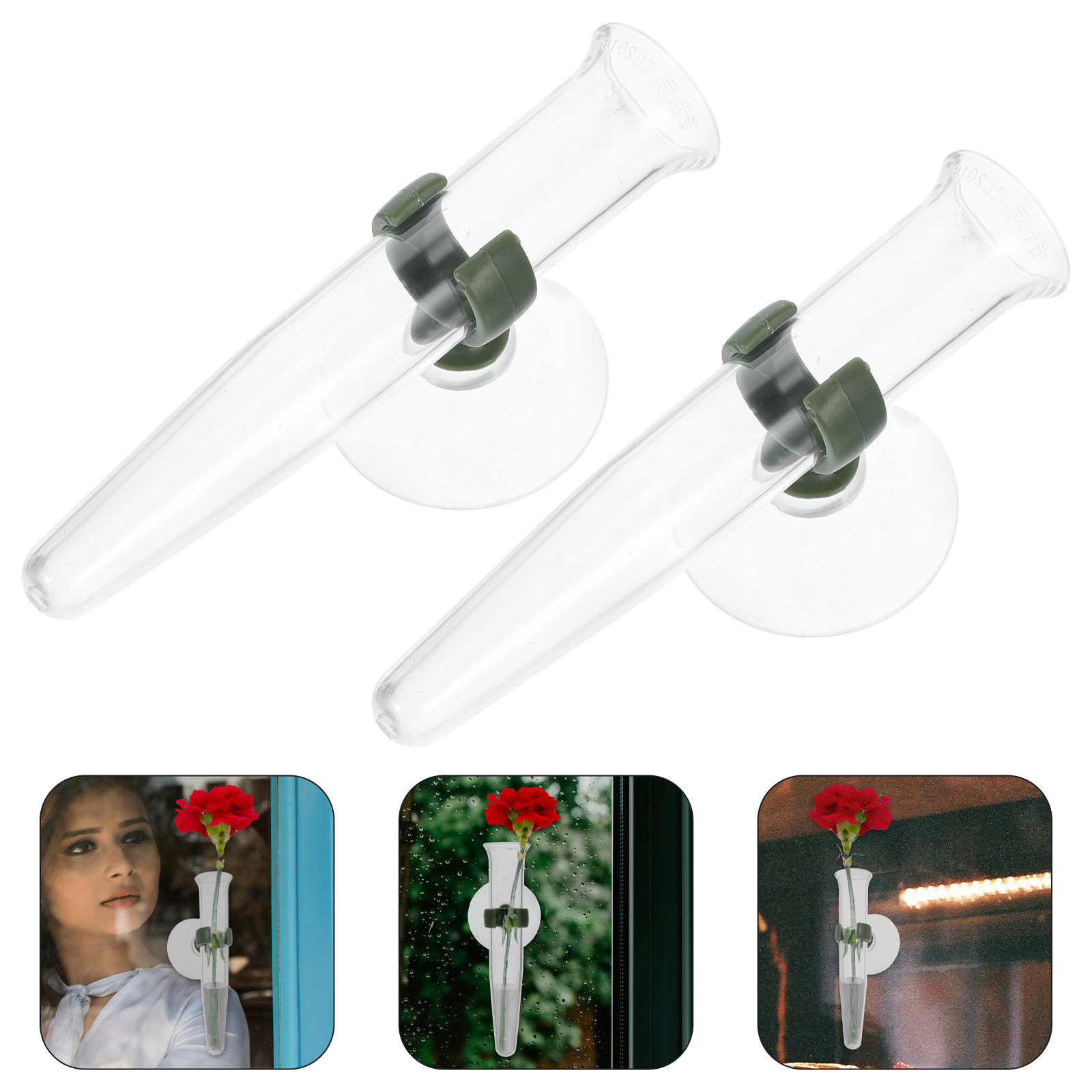 Longs Florist Supply - 8 Stück Transparente Blumenstiel-Wasserröhrchen mit Silikonkappe,