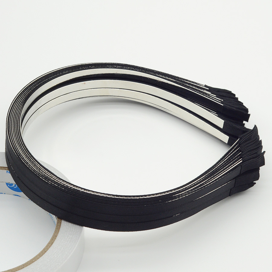 Ribbon Wired Satin - 10 Stück 5 mm schwarzes Satinband,