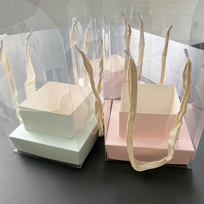 Florist Supply Paper - Neue Rosenblumen-Handverpackungsbox Wasserdichte Transparente Blumenarrangement-Papierbox Tragbare