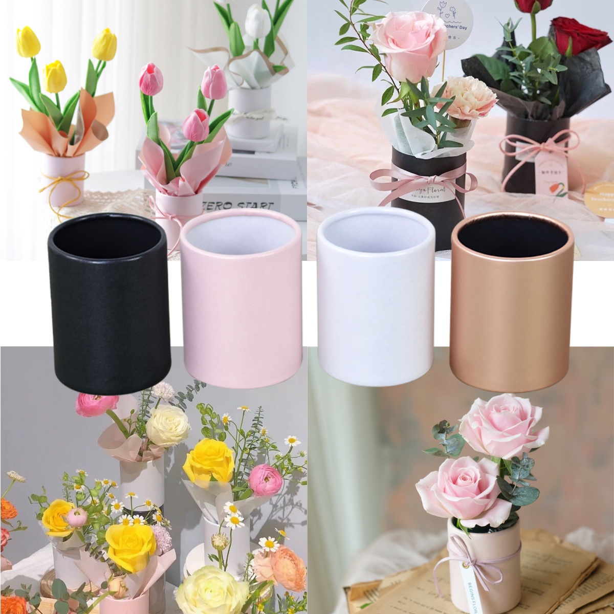 4 Stück Mini Runde Blumenbox G – Florist Supply Paper Bewertung und Preis