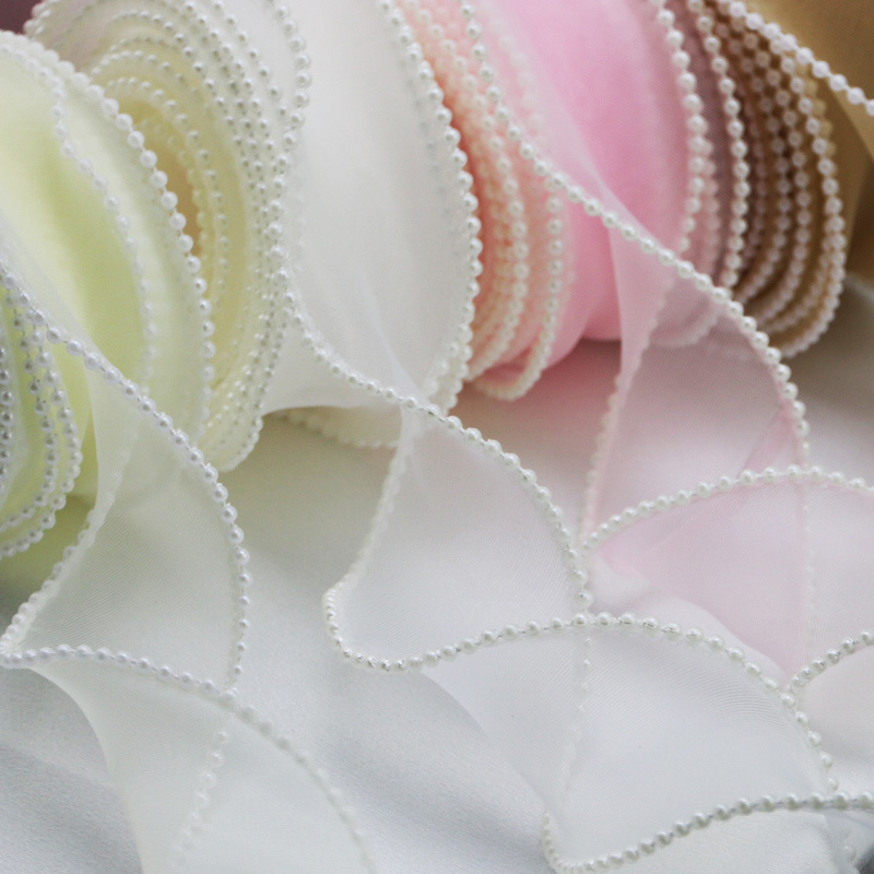 (5Yards/Rolle) 4cm Perlen rand – Ribbon Organza Roll Bewertung und Preis