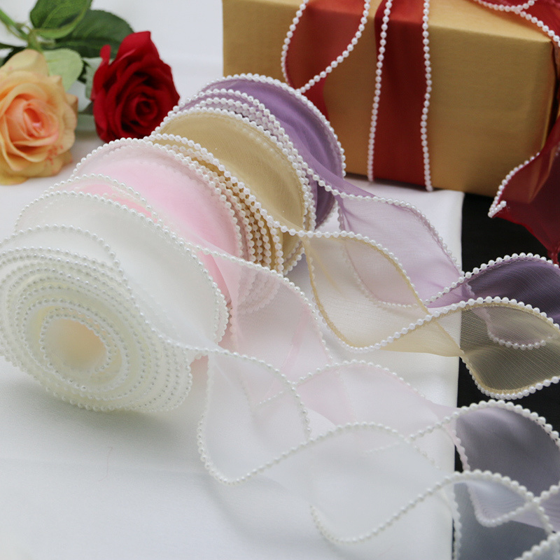 (5Yards/Rolle) 4cm Perlen rand – Ribbon Organza Roll Bewertung und Preis