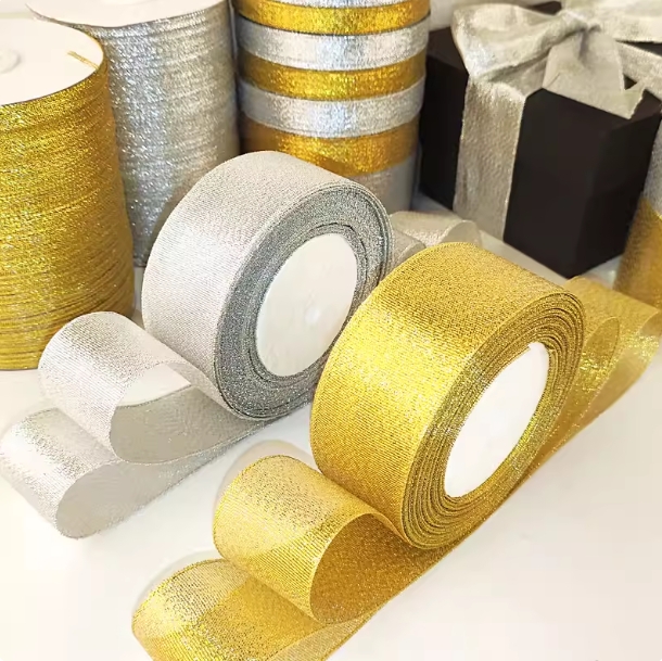 Handgefertigtes Gold- und Silb – Ribbon Organza Roll Bewertung und Preis